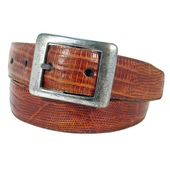 Brighton Accessories - BRIGHTON Brown Lizard Grain Leather Belt